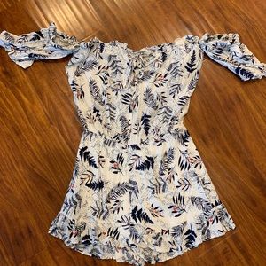Floral Romper- off the shoulder sleeves